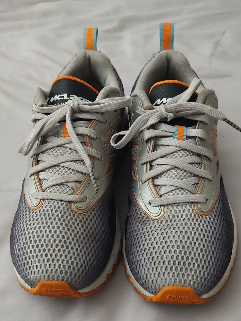 K-Swiss McLaren Gray and Orange Sneakers